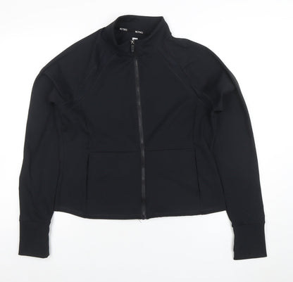 Womens UK Size M F&F Black Full Zip Sweatshirt