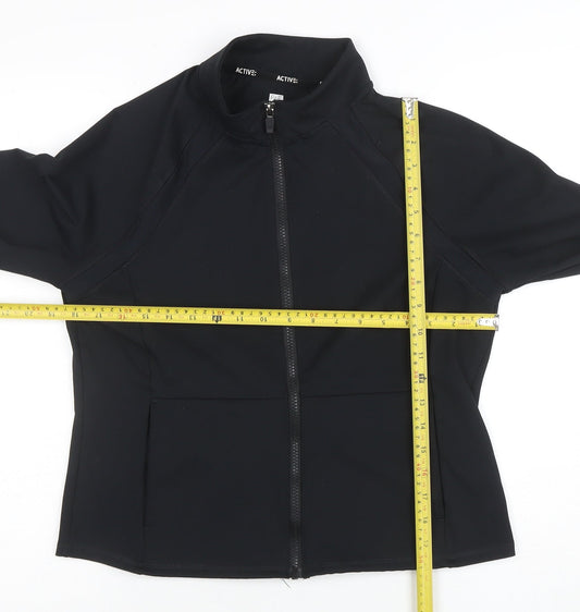 Womens UK Size M F&F Black Full Zip Sweatshirt