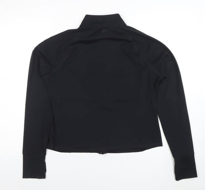 Womens UK Size M F&F Black Full Zip Sweatshirt