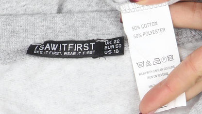 Womens UK Size 22 I SAW IT FIRST Grey Pullover Sweatshirt