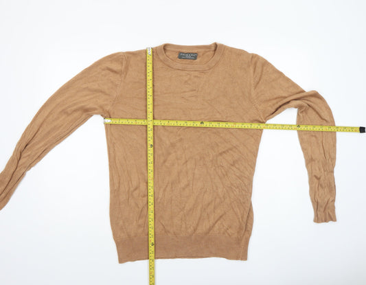 Primark Women Brown Medium Crew Neck Knit Pullover Jumper