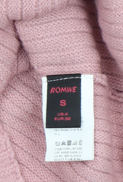 Womens UK Size 8 ROMWE Pink Pullover Jumper