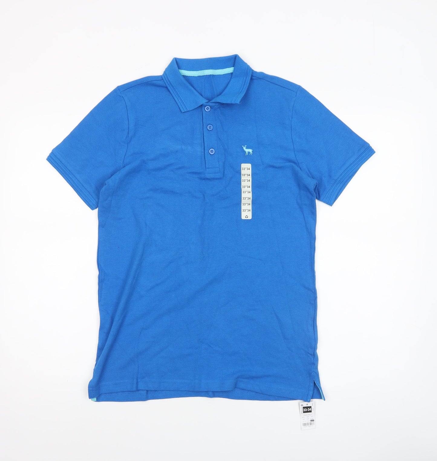 Dunnes Stores Men's Blue Cotton Polo Shirt Size S 33/34in