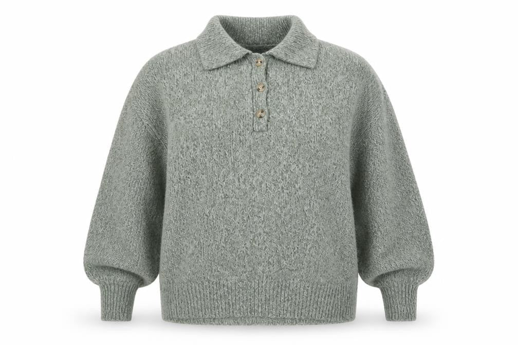 Womens UK Size 12 Zara Green Henley Jumper