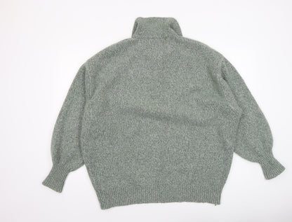 Womens UK Size 12 Zara Green Henley Jumper