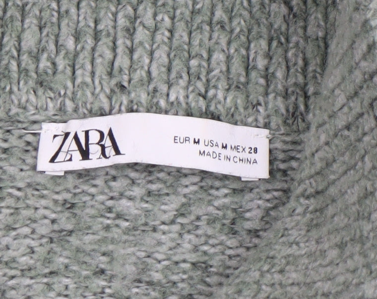 Womens UK Size 12 Zara Green Henley Jumper