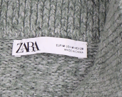Womens UK Size 12 Zara Green Henley Jumper