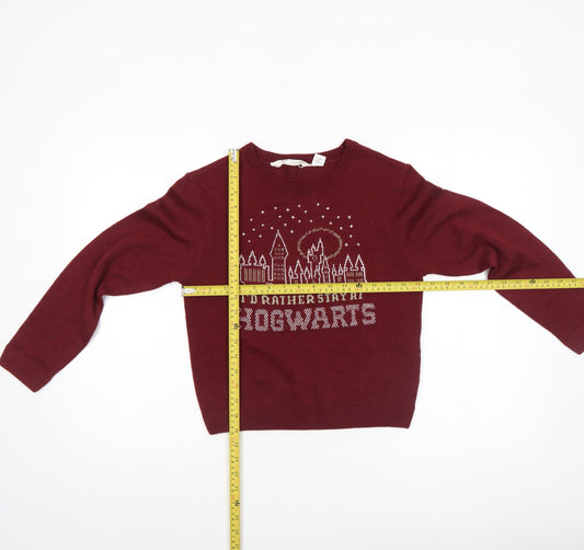 Girls UK Size 10-12 Years H&M Red Pullover Jumper