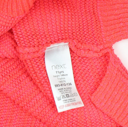 Girls UK Size 11 Years NEXT Pink Pullover Jumper