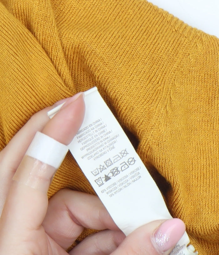 Womens UK Size XS Primark Yellow Cardigan Jumper