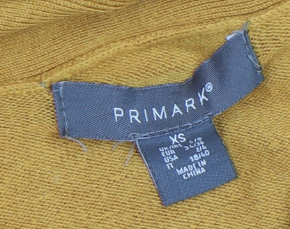Womens UK Size XS Primark Yellow Cardigan Jumper