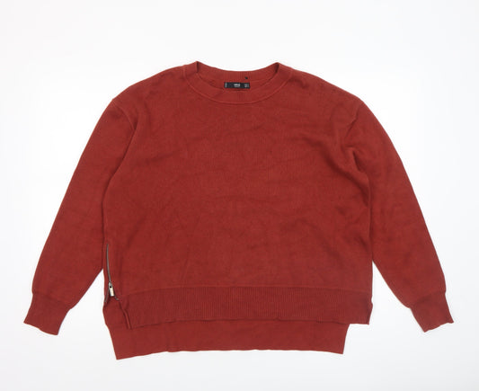 Womens UK Size 10 MNG Red Pullover Jumper