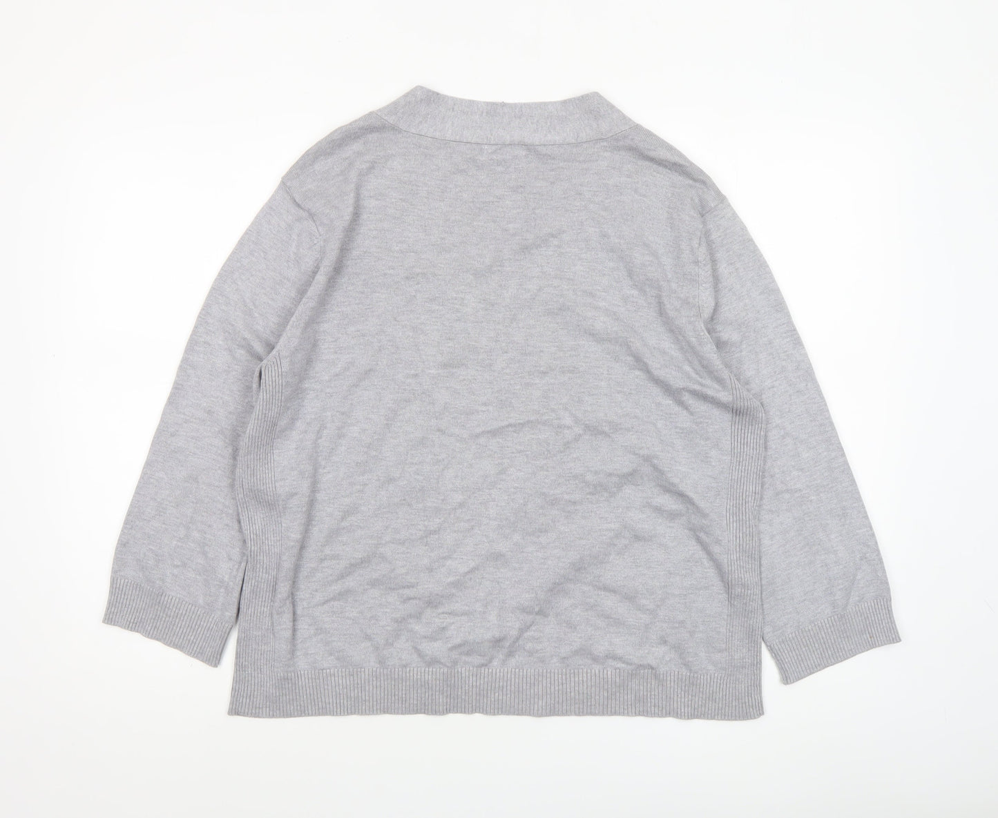 Womens UK Size XL M&Co Grey Cardigan Jumper
