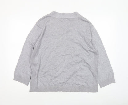 Womens UK Size XL M&Co Grey Cardigan Jumper