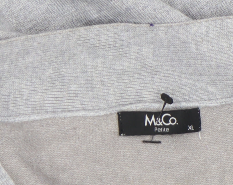 Womens UK Size XL M&Co Grey Cardigan Jumper