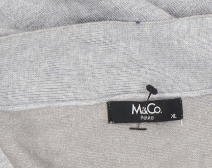 Womens UK Size XL M&Co Grey Cardigan Jumper