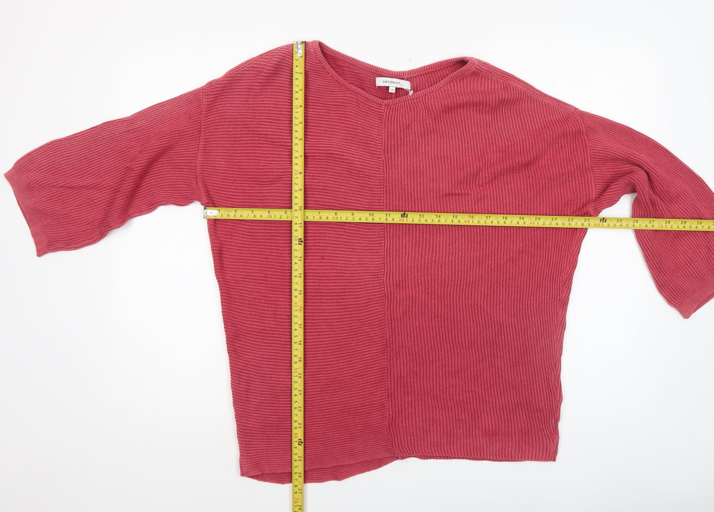 Womens UK Size M Sandwich Red Pullover Jumper