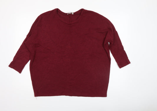 Womens UK Size S Apricot Red Pullover Jumper