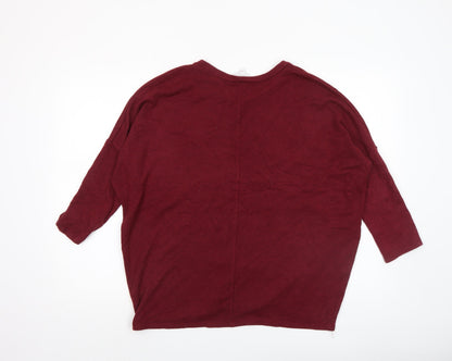 Womens UK Size S Apricot Red Pullover Jumper