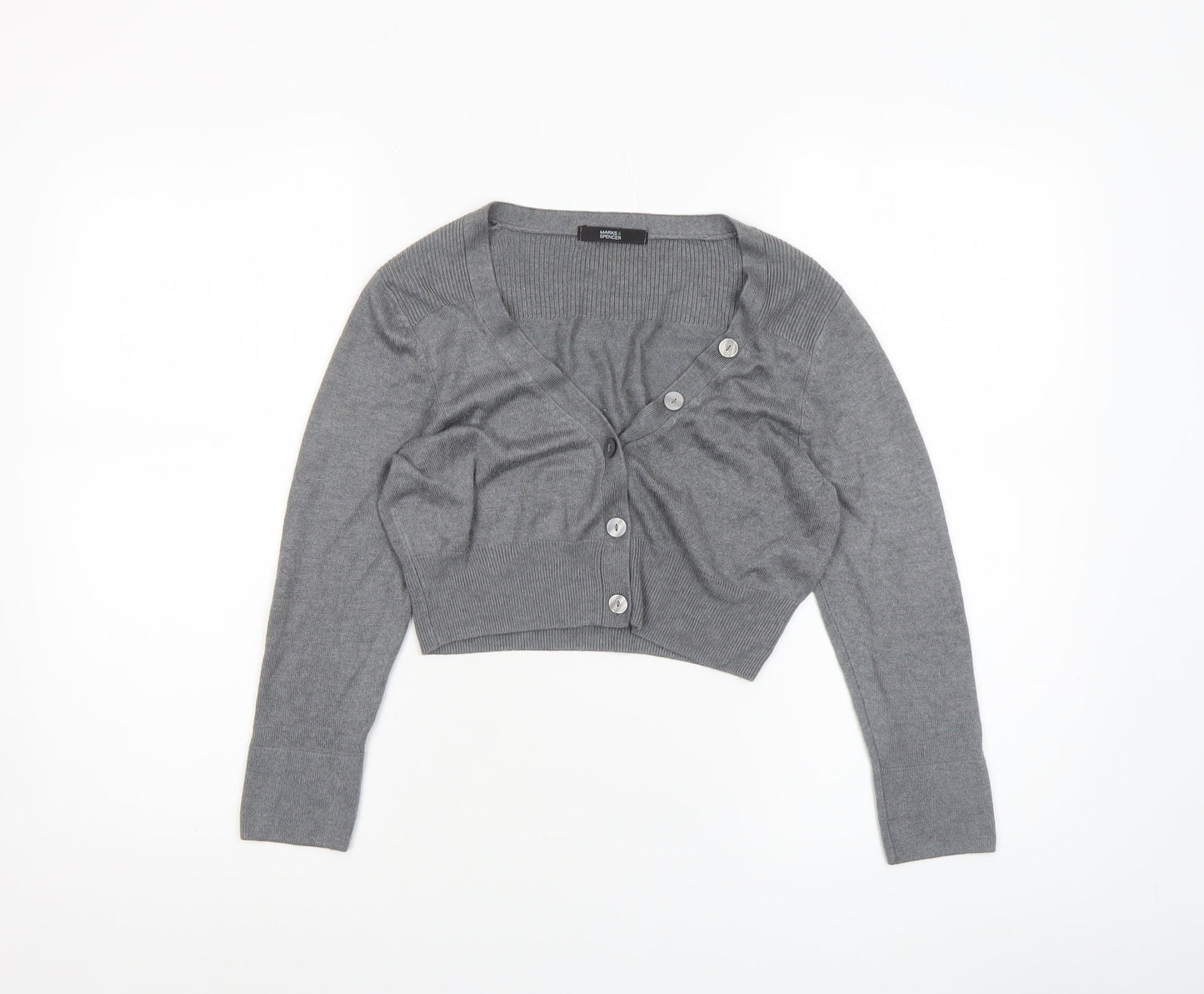 Womens UK Size 8 Marks and Spencer Grey Cardigan Jumper