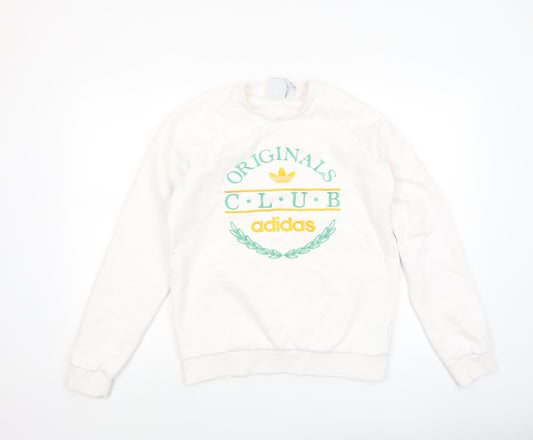 Womens UK Size S adidas White Pullover Sweatshirt