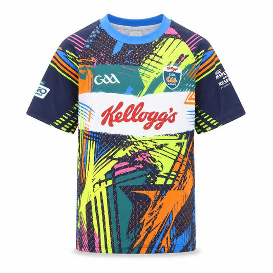 Front view of Azzurri boys’ multicoloured sports jersey t-shirt 5 years