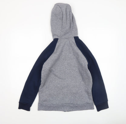Dunnes Stores Boys Grey & Navy Full Zip Hoodie - Size 10-11 Years