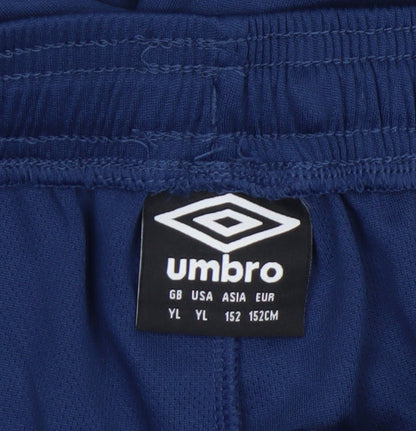 Umbro Boys Blue Athletic Football Shorts Size 13 Years Quick Dry Sportswear