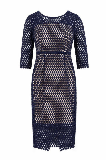 Marc Angelo Women's Blue Lace Sheath Dress Size 10