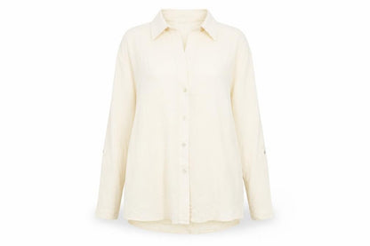 Womens UK Size S Massimo Dutti Ivory Basic Button-Up