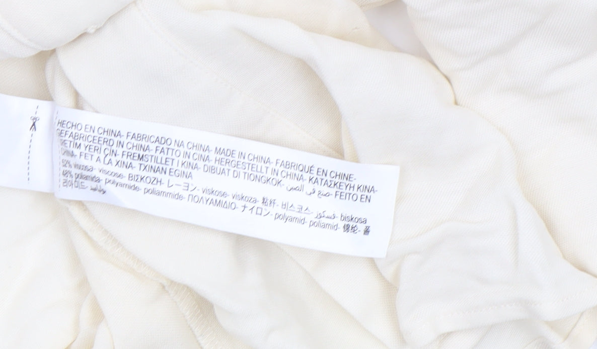 Womens UK Size S Massimo Dutti Ivory Basic Button-Up