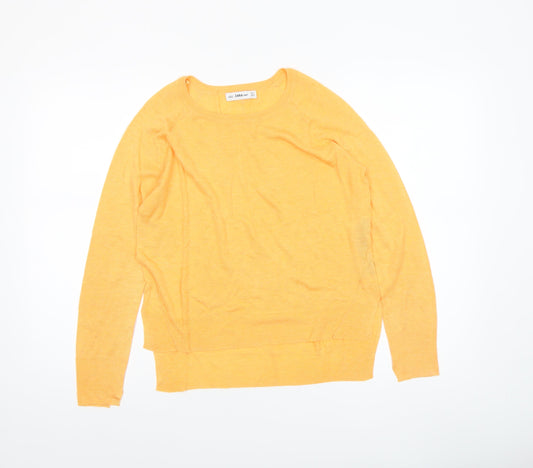 Womens UK Size 8 Zara Yellow Pullover Jumper
