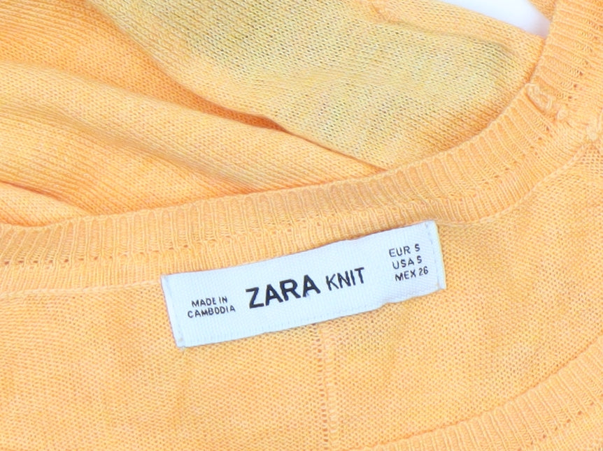 Womens UK Size 8 Zara Yellow Pullover Jumper