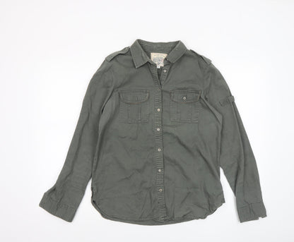 Womens UK Size 10 Hudson & Rose Green Basic Button-Up
