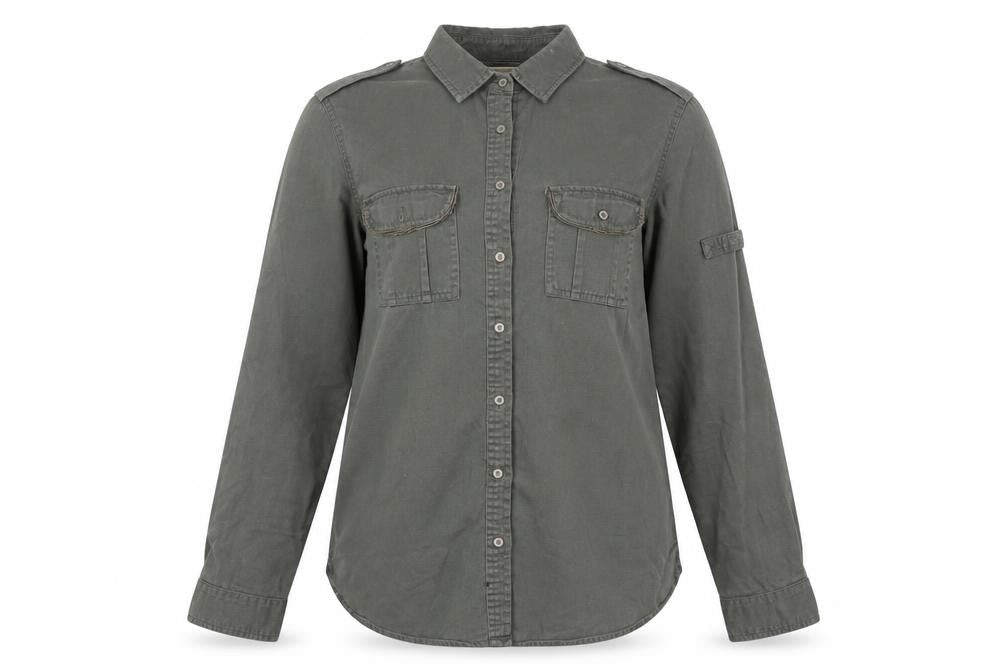 Womens UK Size 10 Hudson & Rose Green Basic Button-Up