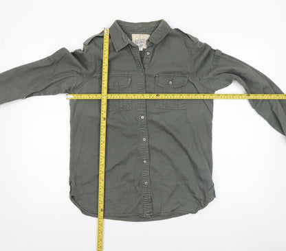 Womens UK Size 10 Hudson & Rose Green Basic Button-Up