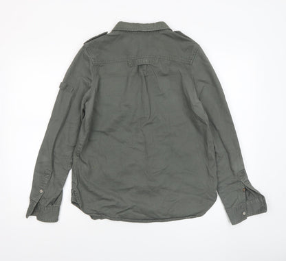 Womens UK Size 10 Hudson & Rose Green Basic Button-Up