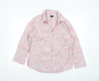 Womens UK Size 14 Jaeger Pink Basic Button-Up