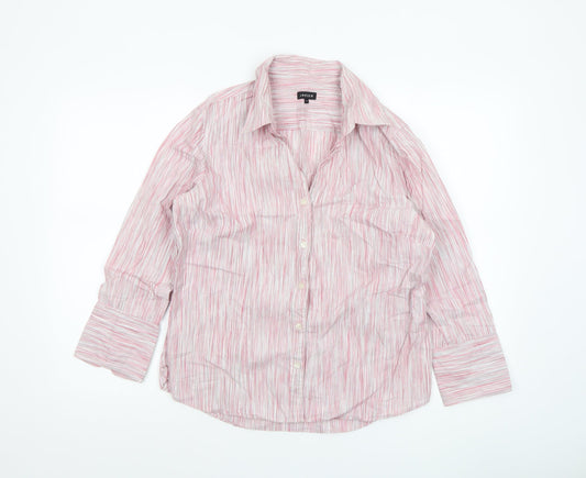 Womens UK Size 14 Jaeger Pink Basic Button-Up