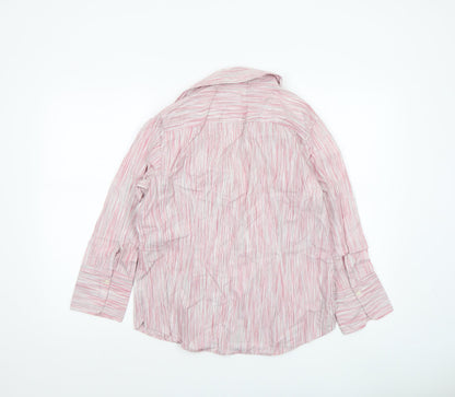 Womens UK Size 14 Jaeger Pink Basic Button-Up