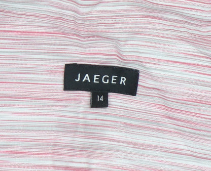 Womens UK Size 14 Jaeger Pink Basic Button-Up