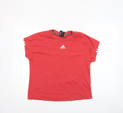 Womens UK Size S adidas Red Basic T-Shirt