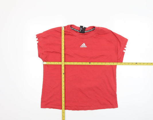 Womens UK Size S adidas Red Basic T-Shirt