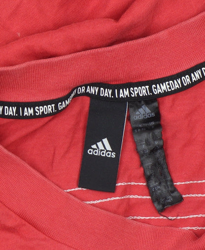 Womens UK Size S adidas Red Basic T-Shirt