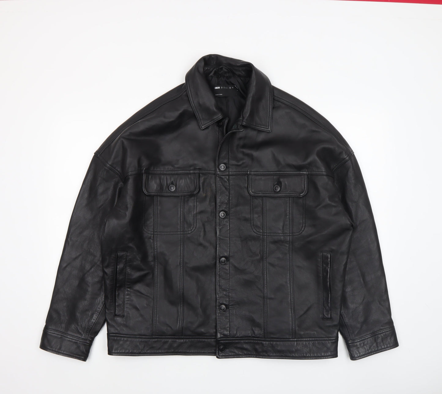 Mens UK Size S ASOS DESIGN Black Bomber Jacket