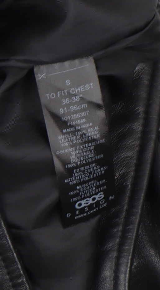 Mens UK Size S ASOS DESIGN Black Bomber Jacket