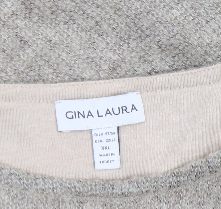 Womens UK Size 24 GINA LAURA Beige Pullover Jumper