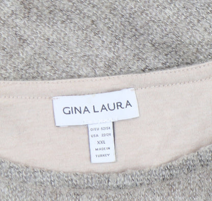 Womens UK Size 24 GINA LAURA Beige Pullover Jumper