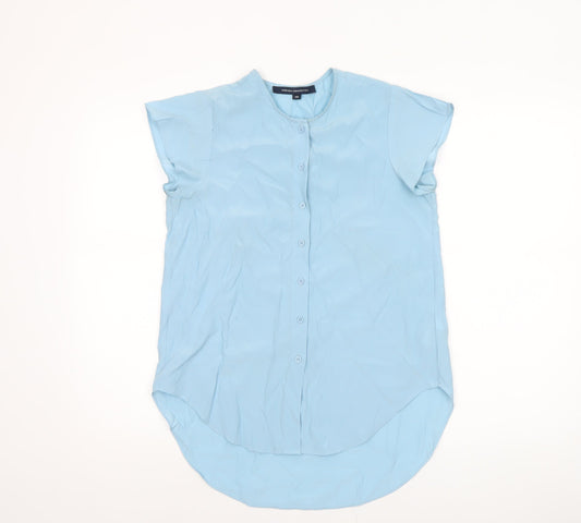 Womens UK Size XS French Connection Blue Basic Button-Up