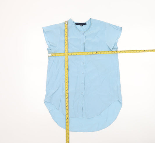 Womens UK Size XS French Connection Blue Basic Button-Up